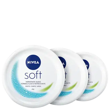 Kit NIVEA com 3 unidades do creme Soft de 48g cada