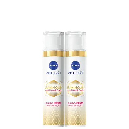 Kit NIVEA com 2 unidades do  Fluido Facial Protetor Cellular Luminous 630 FPS 50 de 40ml cada