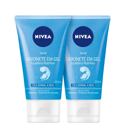 Kit NIVEA com 2 unidades do Sabonete Gel de Limpeza Facial Equilíbrio Nutritivo de 150ml cada