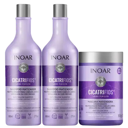 Kit Inoar Cicatrifios Loiro Perfeito Trio, 3 produtos.