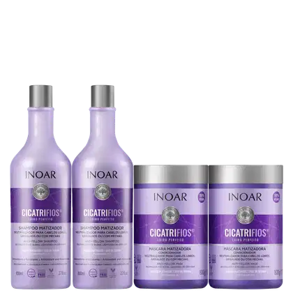 Kit Inoar Cicatrifios Loiro Perfeito Quarteto, 4 produtos.