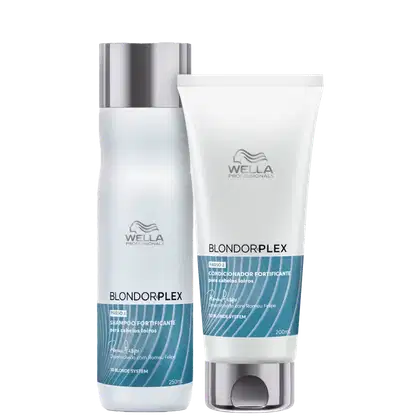 Kit com shampoo 250ml e condicionador 200ml Wella Professionals BlondorPlex