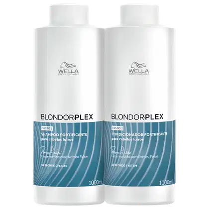 Kit com shampoo 1 litro e condicionador 1 litro Wella Professionals BlondorPlex