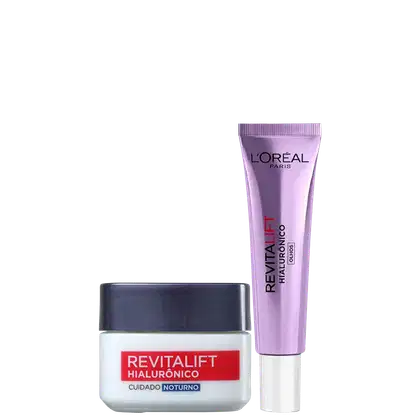 Imagem do produto Kit L'Oréal Paris Revitalift Hialurônico Face & Eyes Noturno (2 Produtos)