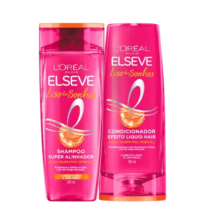 Kit com shampoo e condicionador Liso dos Sonhos, da marca Elseve.
