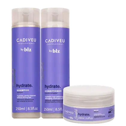 Kit Cadiveu Professional Essentials Hydrate by BLZ com shampoo 250ml, condicionador 250ml e máscara capilar 200ml