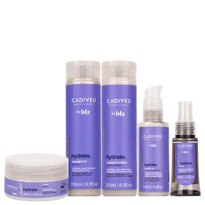 Kit Cadiveu Professional Essentials Hydrate by BLZ Completo com shampoo 250ml, condicionador 250ml, máscara capilar 200ml, sérum 65ml e leave-in 120ml