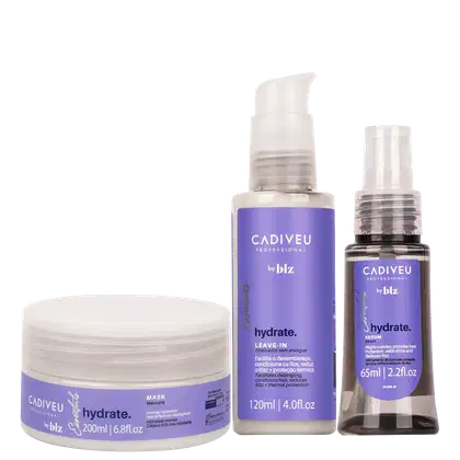 Kit Cadiveu Professional Essentials Hydrate by BLZ com máscara de 200ml, leave-in de 120ml e sérum de 65ml
