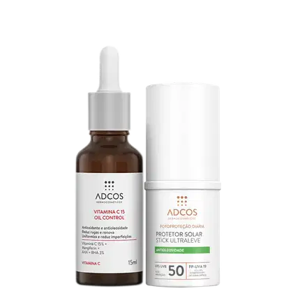 Imagem do produto Kit Adcos Vitamina C + Stick Ultraleve FPS50 Peach (2 Produtos)