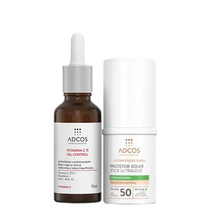 Imagem do produto Kit Adcos Vitamina C + Stick Ultraleve FPS50 Beige (2 Produtos)