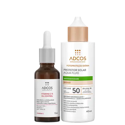 Imagem do produto Kit Adcos Vitamina C 15 + Aqua Fluid FPS50 Bronze (2 Produtos)