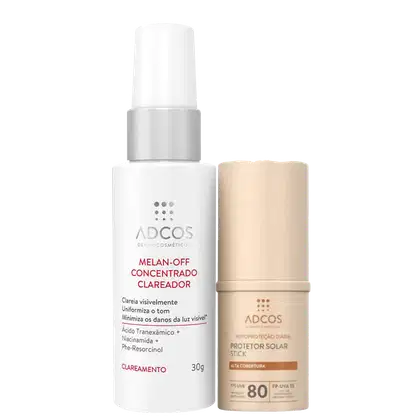 Imagem do produto Kit Adcos Melan-Off Concentrado + Fotoproteção Diária Stick FPS 80 Peach (2 Produtos)