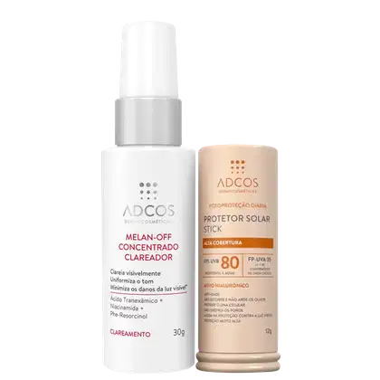 Imagem do produto Kit Adcos Melan-Off Concentrado + Fotoproteção Diária Stick FPS 80 Beige (2 Produtos)