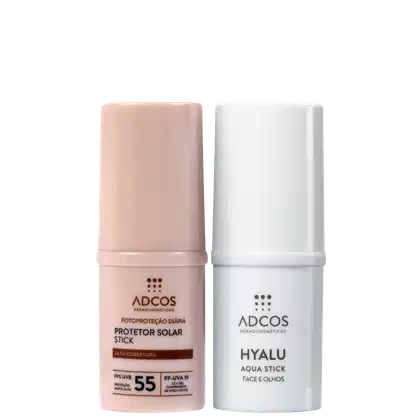 Imagem do produto Kit Adcos Hyalu Aqua Stick + Fotoproteção Diária Stick FPS 55 Ivory (2 Produtos)