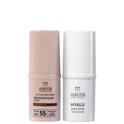 Imagem do produto Kit Adcos Hyalu Aqua Stick + Fotoproteção Diária Stick FPS 55 Peach (2 Produtos)
