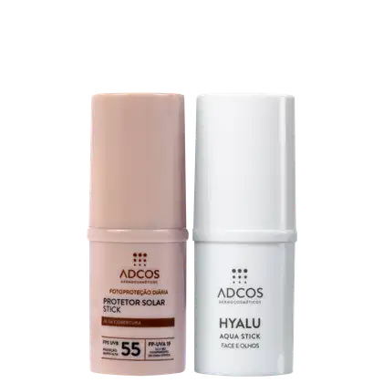 Imagem do produto Kit Adcos Hyalu Aqua Stick + Fotoproteção Diária Stick FPS 55 Beige (2 Produtos)