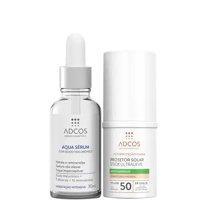 Imagem do produto Kit Adcos Aqua Sérum + Fotoproteção Diária Stick Ultraleve FPS 50 Peach (2 Produtos)