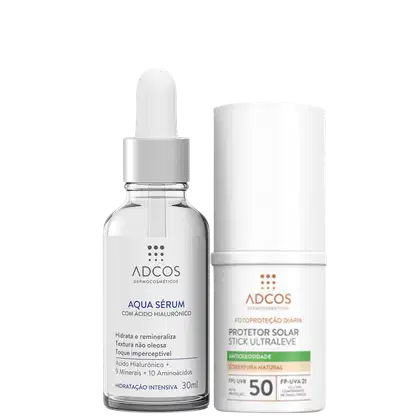 Imagem do produto Kit Adcos Aqua Sérum + Fotoproteção Diária Stick Ultraleve FPS 50 Nude (2 Produtos)