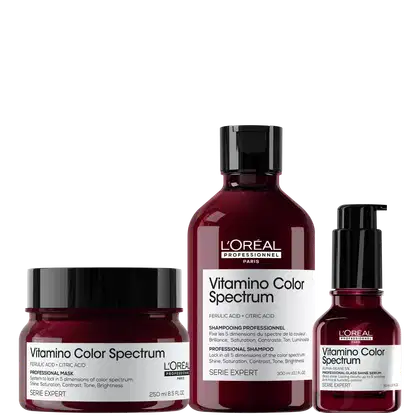 Kit L'Oréal Professionnel Vitamino Color Spectrum: Shampoo 300ml; Máscara Capilar 250ml; e Sérum Capilar 50ml