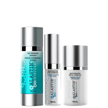 Kit Alastin Restorative + HA Immerse, 3 produtos.