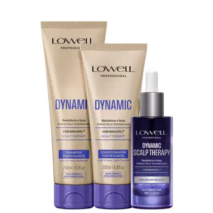 Kit Lowell Dynamic Scalp Therapy Trio Care, 3 produtos.