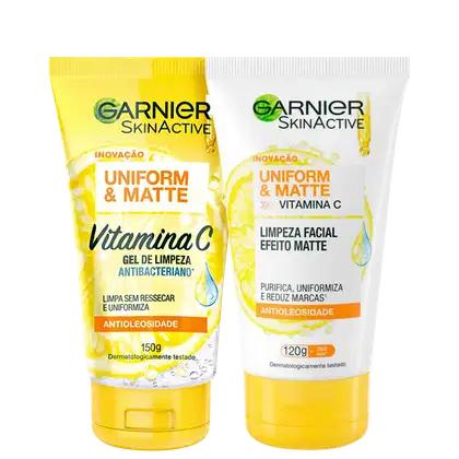 Imagem do produto Kit Garnier SkinActive Uniform & Matte Vitamina C Duo Limpeza (2 Produtos)