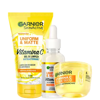 Imagem do produto Kit Garnier SkinActive Uniform & Matte Vitamina C Trio (3 Produtos)