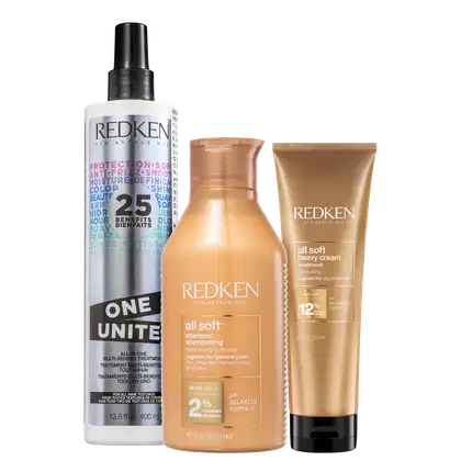 Imagem do produto Kit Redken All Soft + One United 25 Benefits Trio (3 Produtos)