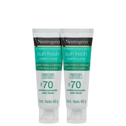 Kit Neutrogena Sun Fresh Derm Care FPS70 Double, 2 unidades.
