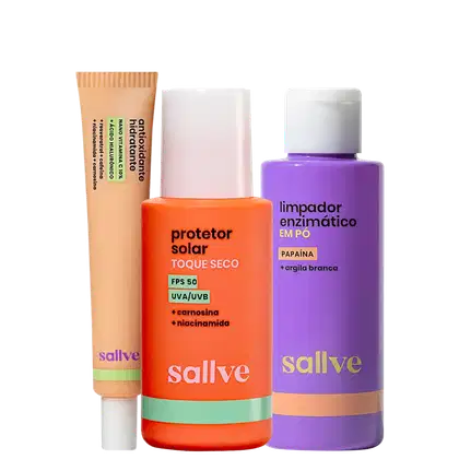 Kit Sallve Rotina Anticravo, 3 produtos.