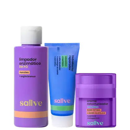Kit Sallve Rotina Renovação, 3 produtos.