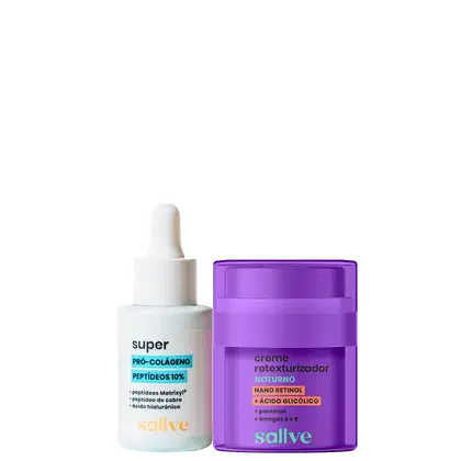 Kit Sallve Dupla Rotina Noturna, 2 produtos.