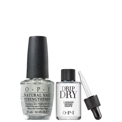 Kit OPI Drip Dry + NTT 60 Strengthener, 2 produtos.