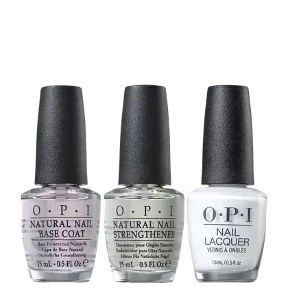 Kit OPI NTT Trio Alpine Snow, 3 produtos.