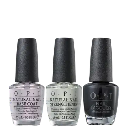 Kit OPI NTT Trio Black Onyx, 3 produtos.
