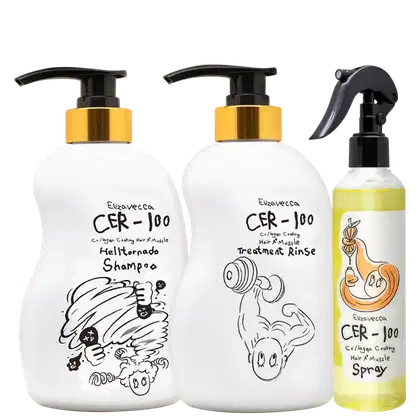 Kit Elizavecca CER-100 Triple Care, 3 produtos.
