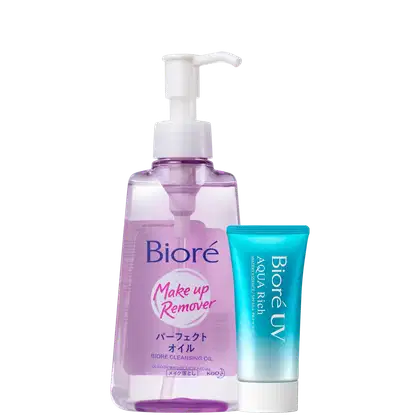 Kit Bioré Aqua Rich Watery Essence + Make Up Remover, 2 produtos.