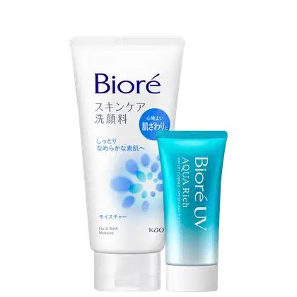Kit Bioré Protetor Solar + Sabonete, 2 produtos.