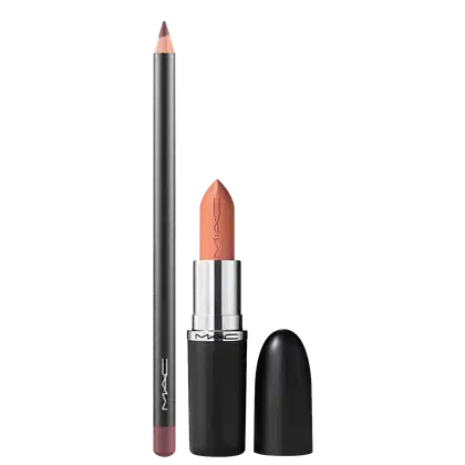 Kit M·A·C MACximal Satin Myth + Lip Pencil Plum, 2 produtos.