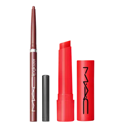 Kit M·A·C Squirt Heat Sensor + Lipglazer Glossy Liner Whirlin, 2 produtos.