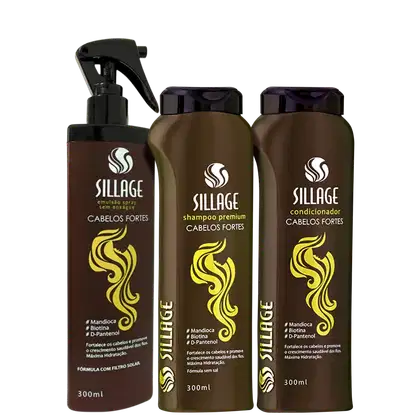 Kit Sillage Cabelos Fortes Trio Intense, 3 produtos.