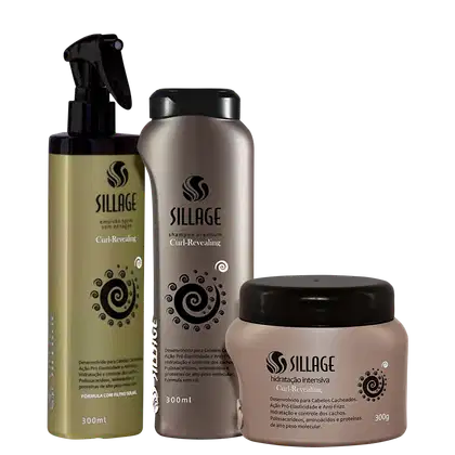 Kit Sillage Curl-Revealing Cacheados Trio, 3 produtos.