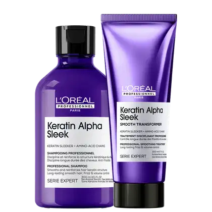 Kit L'Oréal Professionnel Keratin Alpha Sleek Duo Essential, 2 produtos.