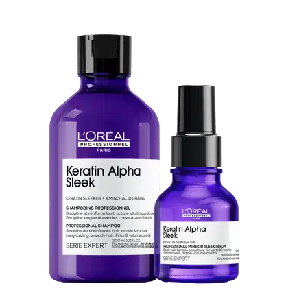 Kit L'Oréal Professionnel Keratin Alpha Sleek Duo Shine, 2 produtos.