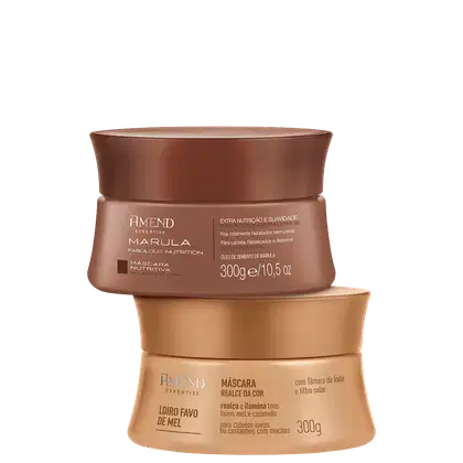 Kit Amend Marula Fabulous Nutrition + Expertise Loiro Favo de Mel, 2 produtos.