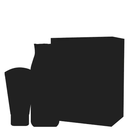 Quatro frascos em preto, para manter a surpresa dos itens.