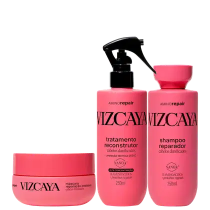 Kit Vizcaya Amino Repair Trio Care, 3 produtos.