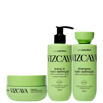 Kit Vizcaya Curl Nutrition Trio Care, 3 produtos.