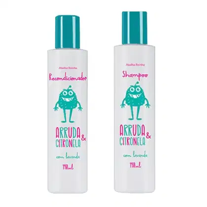 Imagem do produto Kit Shampoo + Recondicionador Arruda e Citronela Contra Piolhos e Lêndeas Com Lavanda Infantil Abelha Rainha 2000 + 1204