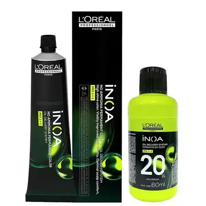 Imagem do produto Kit L'Oréal Professionnel Inoa Tintura 60gr + Mini Oxidante 60ML - Coloração nº 3 - Castanho Escuro